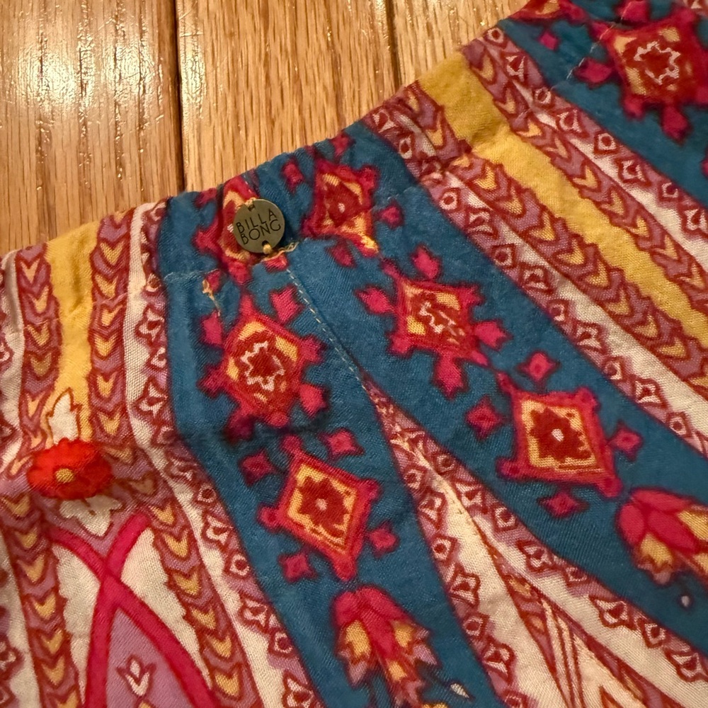 VTG Billabong Red Blue Paisley Pants Casual Comfy Strech bell bottom festival - Picture 6 of 7